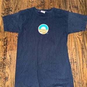 Vintage Obama for President Graphic T-Shirt Men's M Blue Heavyweight Cotton
